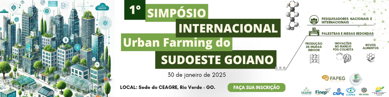 Banner 1º Simpósio Internacional Urban Farming do Sudoeste Goiano