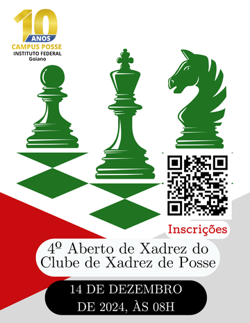 Banner 4º Aberto de Xadrez do Clube de Xadrez de Posse