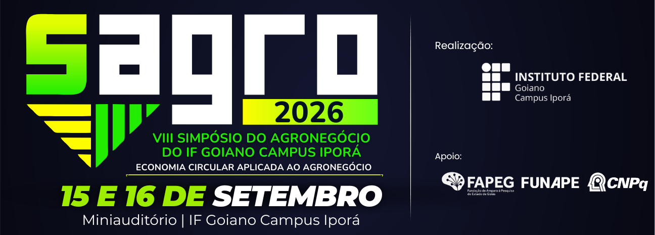 Banner VIII Simpósio do Agronegócio do IF Goiano Campus Iporá - SAGRO 2026