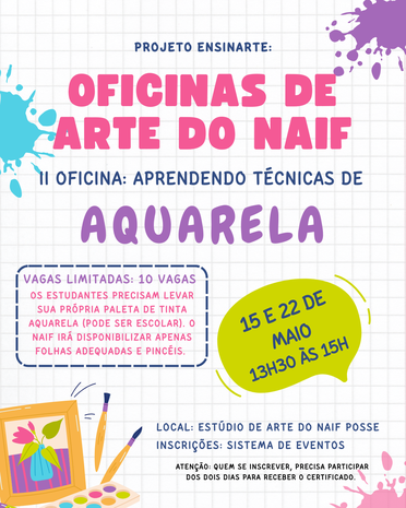 Banner Oficina artística: técnicas de pintura em aquarela