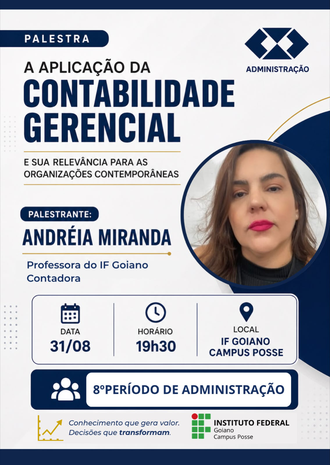 Banner A APLICAÇÃO DA CONTABILIDADE GERENCIAL E SUA RELEVÂNCIA PARA AS ORGANIZAÇÕES CONTEMPORÂNEAS