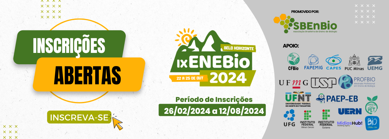 Banner IX ENCONTRO NACIONAL DE ENSINO DE BIOLOGIA / VII ENCONTRO REGIONAL DE ENSINO DE BIOLOGIA MG/GO/TO/DF