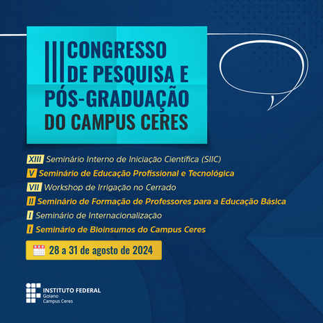 Banner III Congresso de Pesquisa e Pós Graduação Campus Ceres