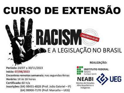 Banner Curso de Extensão: O Racismo e a Legislação no Brasil