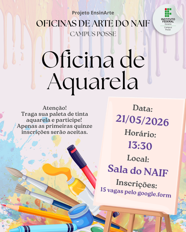 Banner Oficina Artística do NAIF: Aquarela