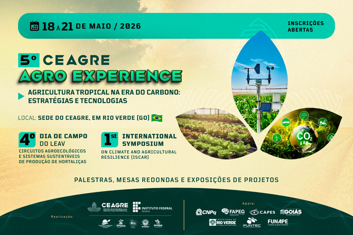 Banner 5º Ceagre Agro Experience, 4º Dia de Campo do LEAV e 1st ISCAR