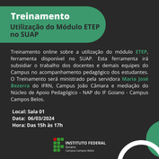 TREINAMENTO - utilização do módulo ETEP no SUAP