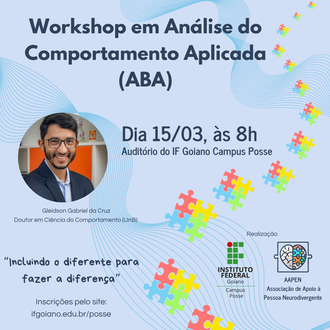 Banner Workshop em Análise do Comportamento Aplicada (ABA)