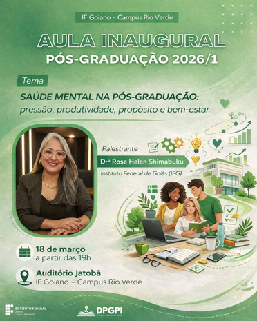 Banner AULA INAUGURAL DA PÓS-GRADUAÇÃO IF GOIANO CAMPUS RIO VERDE