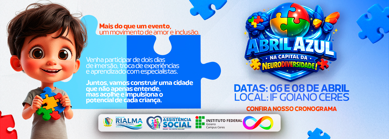 Banner ABRIL AZUL - NA CAPITAL DA NEURODIVERCIDADE!