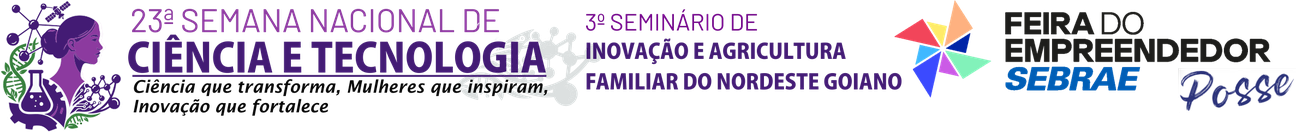 Banner 23º Semana Nacional da Ciência e Tecnologia 2026, III Seminário de Inovação e Agricultura Familiar e da Feira do Empreendedor Sebrae 2026